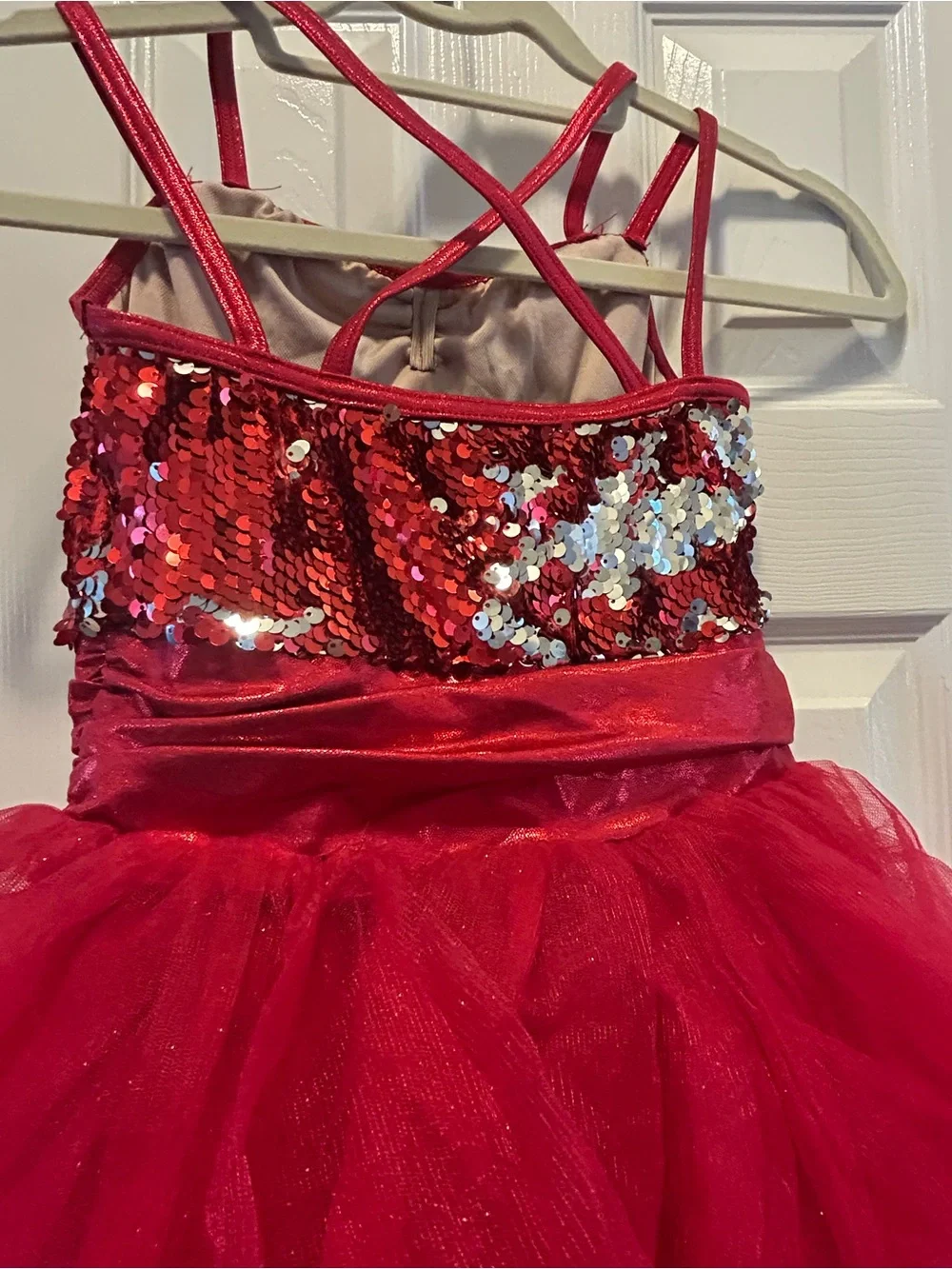Weissman Red Sequin Tutu Dance Dress